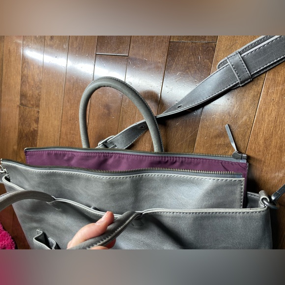 Matt & Nat Laptop Bag Vegan Purse Grey Large - Picture 11 of 16
